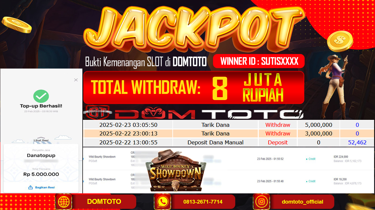 JACKPOT SLOT WILD BOUNTY SHOWDOWN  23 FEBRUARI 2025